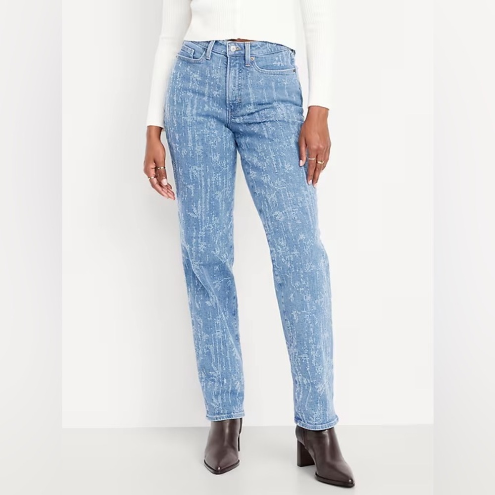 NWT! Old Navy Curvy High-Waisted OG Loose Textured Jeans - Size 2 Tall